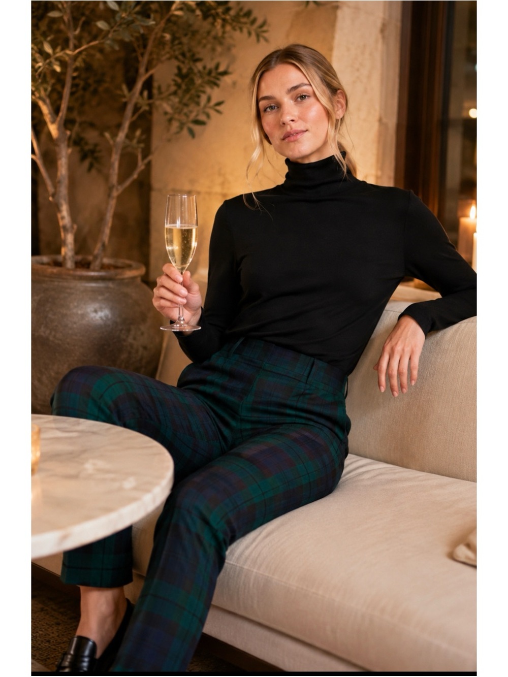 J. Crew Blue Green Plaid Ruby Full Length Pant Size 10 ~ New No Tags - Picture 2 of 7